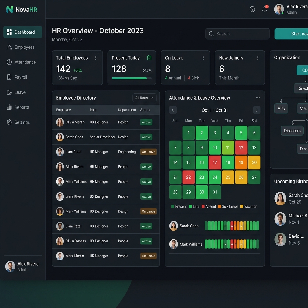 HRMS screenshot